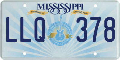 MS license plate LLQ378