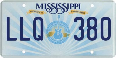 MS license plate LLQ380
