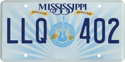 MS license plate LLQ402