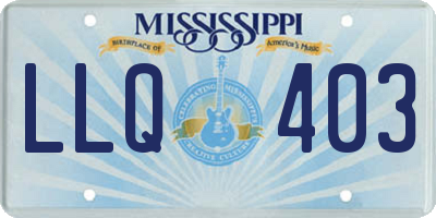 MS license plate LLQ403