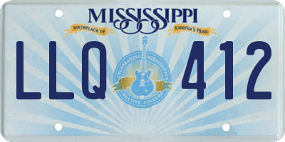 MS license plate LLQ412