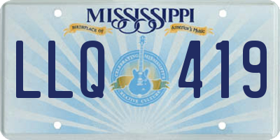 MS license plate LLQ419