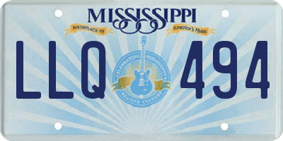 MS license plate LLQ494