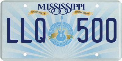 MS license plate LLQ500