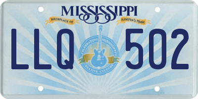 MS license plate LLQ502
