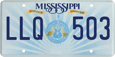 MS license plate LLQ503