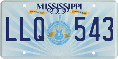 MS license plate LLQ543