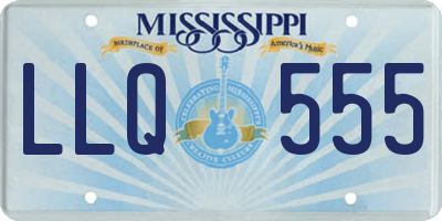 MS license plate LLQ555
