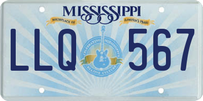 MS license plate LLQ567