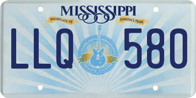 MS license plate LLQ580