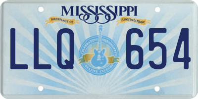 MS license plate LLQ654