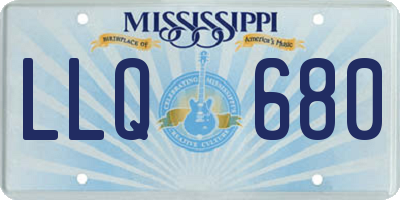MS license plate LLQ680