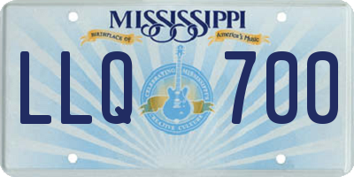 MS license plate LLQ700