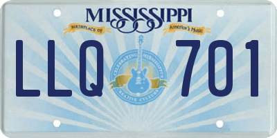 MS license plate LLQ701