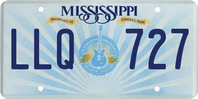 MS license plate LLQ727