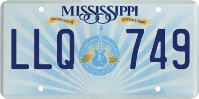 MS license plate LLQ749