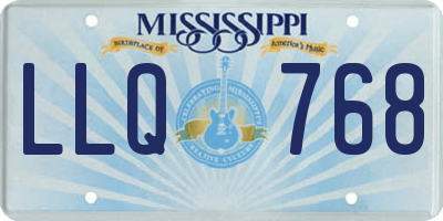 MS license plate LLQ768