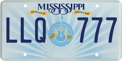 MS license plate LLQ777