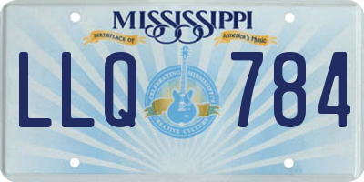 MS license plate LLQ784
