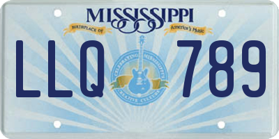 MS license plate LLQ789