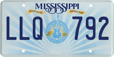 MS license plate LLQ792