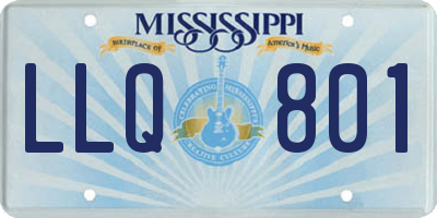MS license plate LLQ801