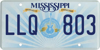 MS license plate LLQ803