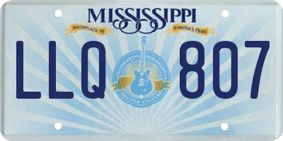 MS license plate LLQ807