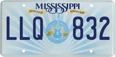 MS license plate LLQ832