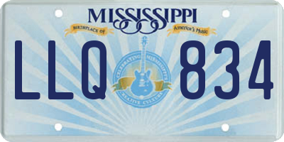 MS license plate LLQ834