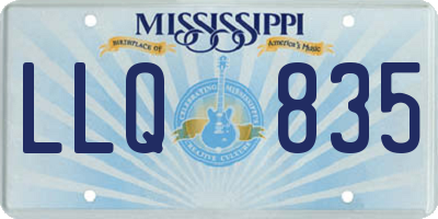 MS license plate LLQ835