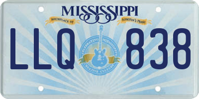MS license plate LLQ838