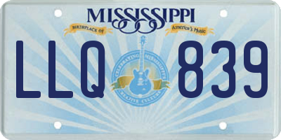 MS license plate LLQ839