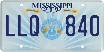 MS license plate LLQ840