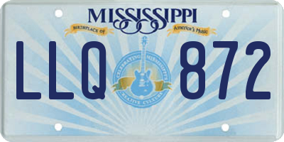 MS license plate LLQ872