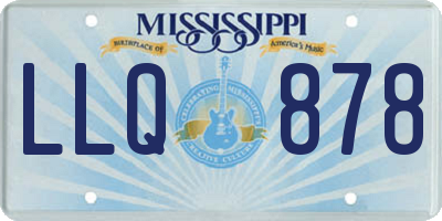 MS license plate LLQ878