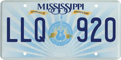 MS license plate LLQ920