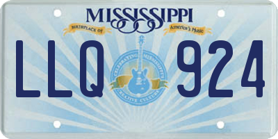 MS license plate LLQ924