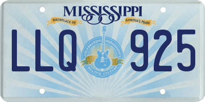 MS license plate LLQ925
