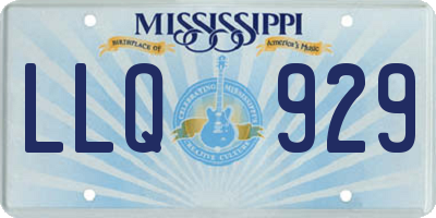 MS license plate LLQ929