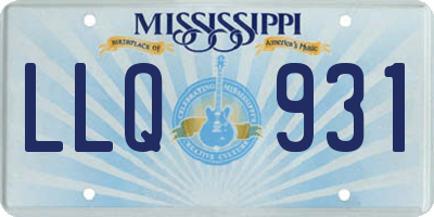 MS license plate LLQ931