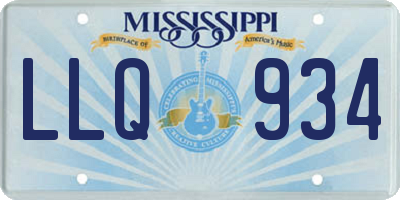MS license plate LLQ934
