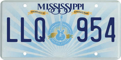 MS license plate LLQ954
