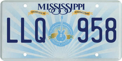 MS license plate LLQ958