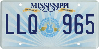 MS license plate LLQ965