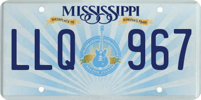 MS license plate LLQ967