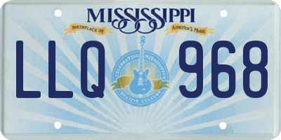 MS license plate LLQ968