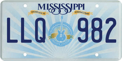 MS license plate LLQ982
