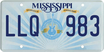 MS license plate LLQ983