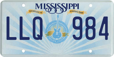 MS license plate LLQ984